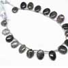 Natural Black Rutile Quartz Smooth Carving Oval Beads Strand Rondelles Length is 8.5 inches and Size 9mm to 12.5mm approx.Rutile has among the highest refractive indices of any known mineral and also exhibits high dispersion. Natural rutile may contain up to 10% iron and significant amounts of niobium and tantalum. Rutile derives its name from the Latin rutilus, red, in reference to the deep red color observed in some specimens when viewed by transmitted light. 